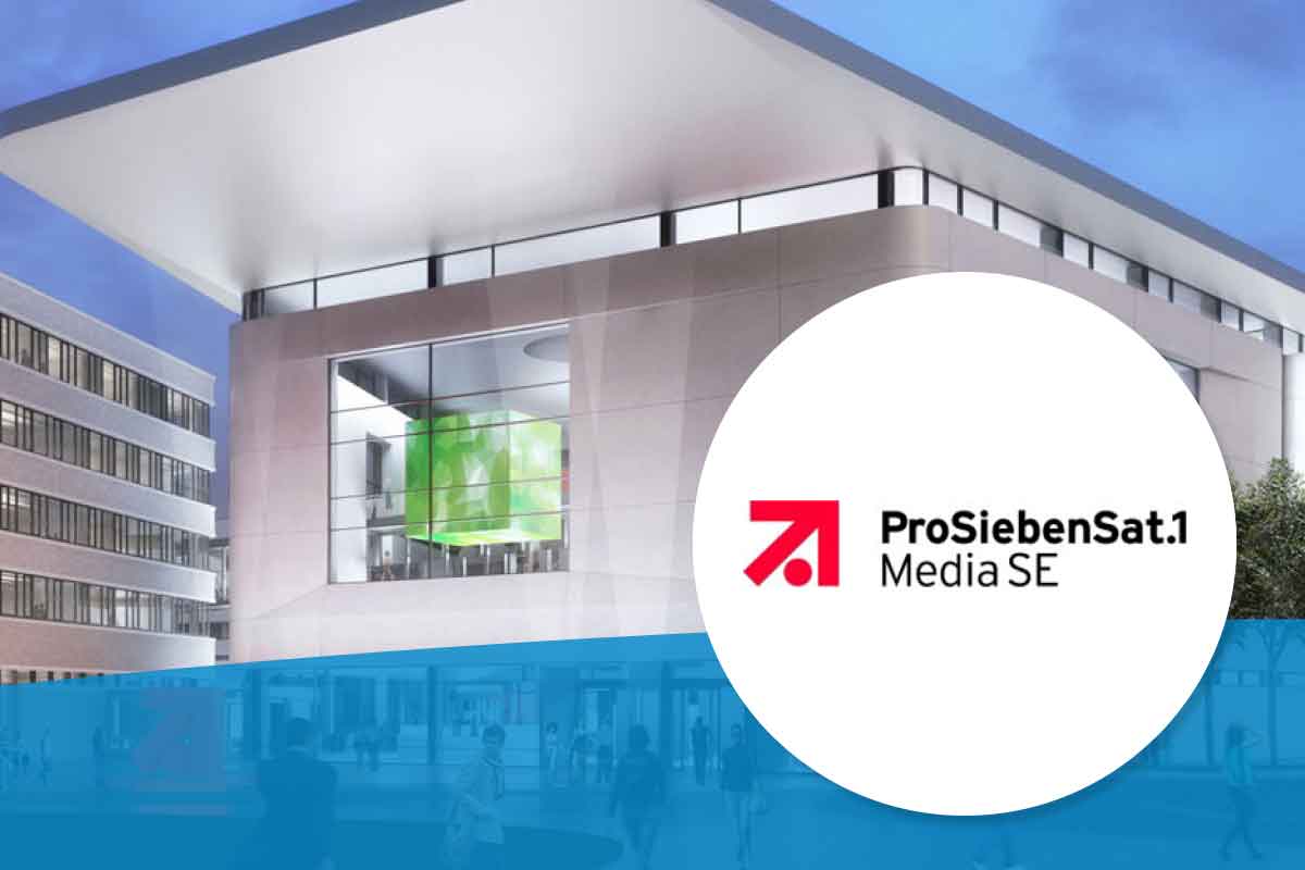 Unternehmensgebäude und Logo ProSiebenSat.1 Media SE
